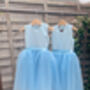 Girls Blue Ankle Length Tutu Flower Girl Dress, thumbnail 4 of 7