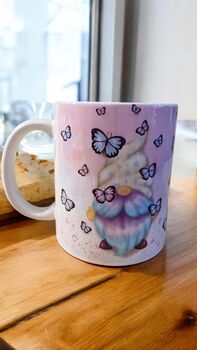 Gonk Butterfly Purple Mug, Personalised Gifts, Birthday, 4 of 4