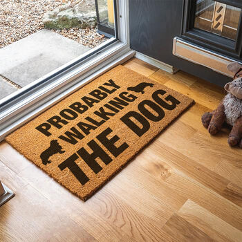 Probably… Walking The Dog Dogs Custom Indoor Door Mat, 2 of 3