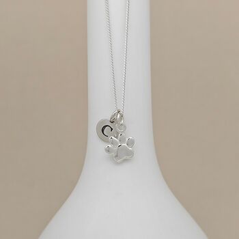 Personalised Sterling Silver Paw Print Necklace, 2 of 5