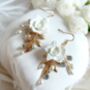 White Flower Bridal Earrings, thumbnail 5 of 5