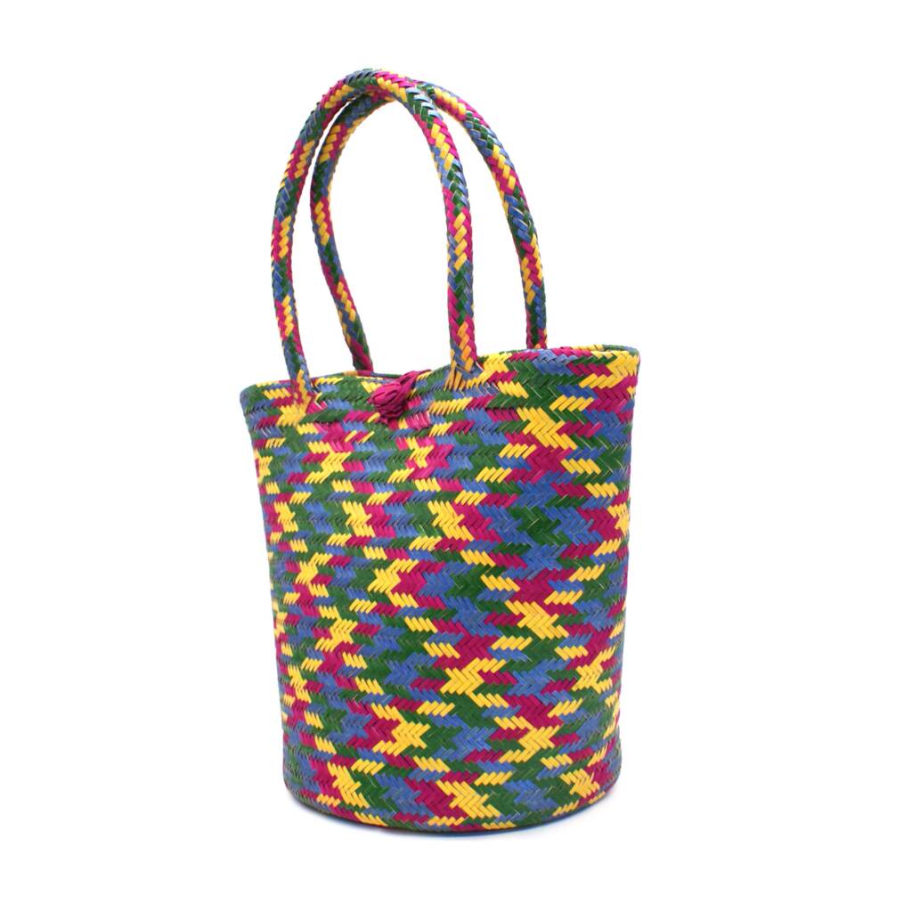 Arcoiris Multicolor Mini Tote Straw Bag By Washein | notonthehighstreet.com