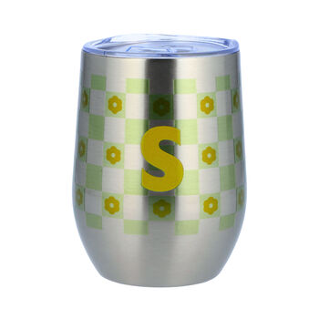 Personalised Checkerboard Initial Thermos Tumbler, 2 of 6