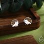Sterling Silver Enamel Hedgehog Stud Earrings, thumbnail 1 of 11