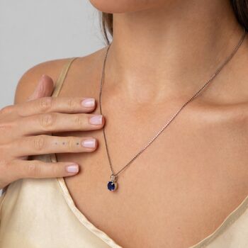 Sapphire Blue Swarovski Crystal Pendant Necklace, 6 of 7
