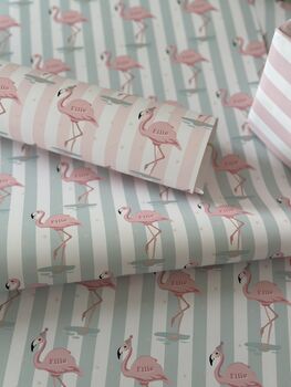 Personalised Pink Flamingo Wrapping Paper, 3 of 6