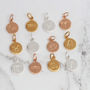Zodiac Disc Charms In Silver, Rose Gold Or Gold Vermeil, thumbnail 2 of 5