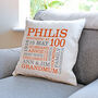 Personalised 100th Birthday Word Art Cushion, thumbnail 7 of 9
