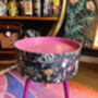 Pink And Navy Round Wooden Bedside Table, thumbnail 2 of 4