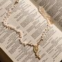 Handmade Freshwater Irregular Pearl Rosary Choker With Cross Charm, thumbnail 4 of 9