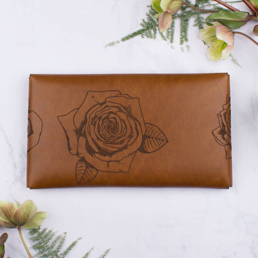 red rose clutch bag