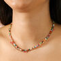 Stainless Steel Double Layer Beaded Necklace In Gold, thumbnail 1 of 4