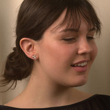 Sterling Silver Guardian Angel Stud Earrings, 2 of 3