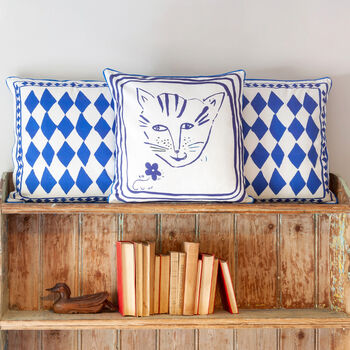 Piped Linen Cushion Cover 'The Tiger's Head', 3 of 5