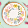 Spring Wreath Floral Embroidery Kit, thumbnail 1 of 9