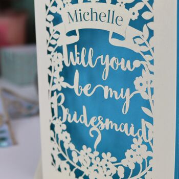 Personalised Papercut Bridesmaid Card, 3 of 7