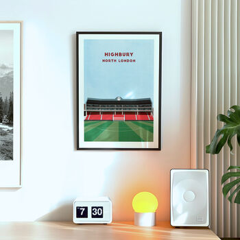 Arsenal Highbury Stadium Football Art Print Gift, Framed Or Unframed, 2 of 9