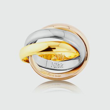 Walton Three Colour Gold Russian Wedding Ring 3mm, 4 of 4
