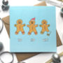 Funny Christmas Card With Gingerbread People, thumbnail 2 of 4