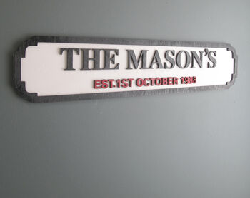 Personalised Street Sign In A Vintage Railway Design, 3 of 6
