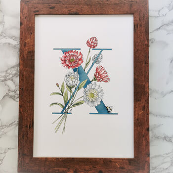 X Is For Xeranthemum Initial Print, Personalised, 3 of 6