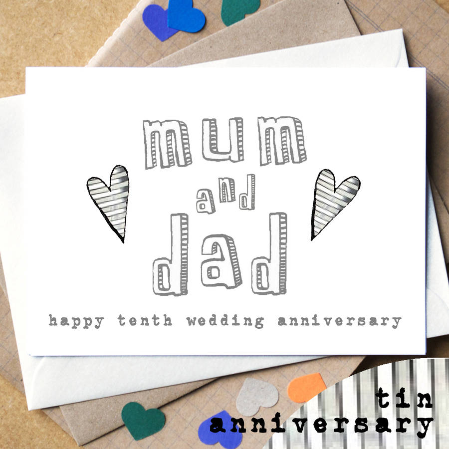 personalised mum  and dad  wedding  anniversary  card  by becka 