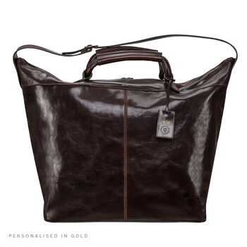 Personalised Large Leather Luggage Bag 'Fabrizio', 3 of 12