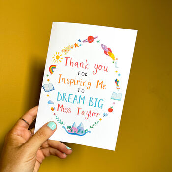 Personalised 'Thank You For Inspiring Me' Teacher Card, 2 of 4