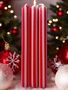 Red Glitter And White Pinstriped Candles, thumbnail 1 of 4