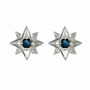 Guiding North Star Garnet Studs In Silver, thumbnail 2 of 11