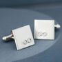 Personalised Sterling Silver Infinity Symbol Cufflinks, thumbnail 3 of 11