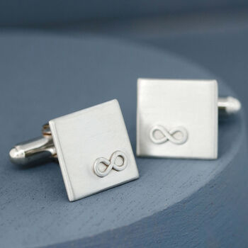 Personalised Sterling Silver Infinity Symbol Cufflinks, 3 of 11