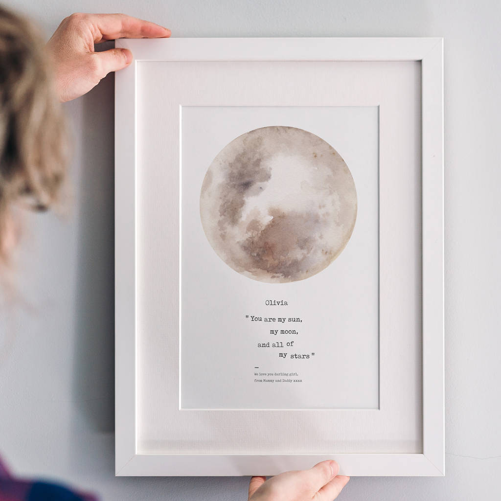 Personalised 'You Are My Sun, My Moon…' Moon Print, 1 of 7