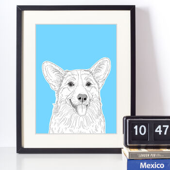 Corgi Dog Portrait Illustration Print, 7 of 9