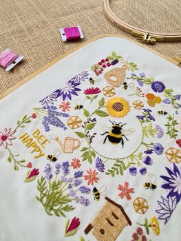 Bees And Blossoms Embroidery Pdf Pattern, 3 of 11