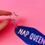 The 'Nap Queen' Sparkly Motel Keyring / Funny Gift For Her / Sleep Lover Accessories / Cute Statement Keyring, thumbnail 7 of 7