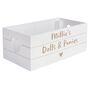 Personalised Text Heart White Wooden Crate Organiser, thumbnail 5 of 5