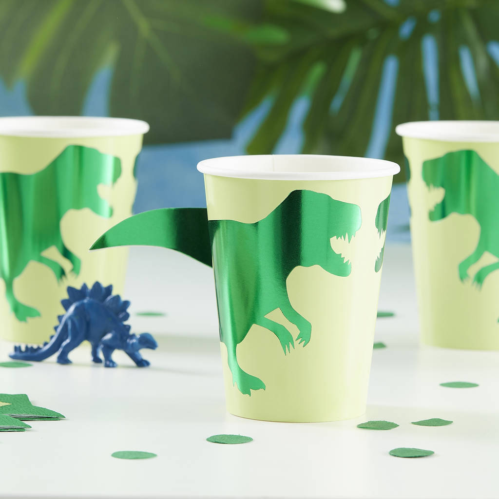 Dinosaur Foiled Pop Out Party Paper Cups, 1 of 3
