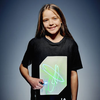 Childrens Interactive Green Glow Tshirt In Black, 5 of 6