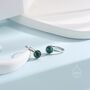 Genuine Malachite Drop Earrings In Sterling Silver, thumbnail 3 of 10