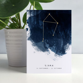 Libra Constellation Zodiac Star Sign Birthday Card, 2 of 5