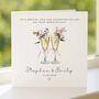 Champagne Wedding Day Card For Son And Daughter In Law, thumbnail 4 of 7