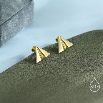 Sterling Silver Paper Plane Stud Earrings, 5 of 12