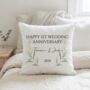 Personalised 1st Wedding Anniversary Cushion, thumbnail 1 of 2