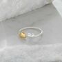 Adjustable Double Heart Ring In Silver Gold Vermeil, thumbnail 2 of 4