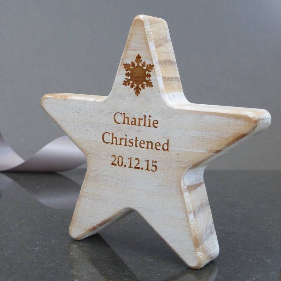 Personalised Snowflake Christening Star Keepsake, 1 of 2