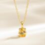 Citrine Solitaire Pendant Necklace In Sterling Silver And Gold, thumbnail 1 of 11