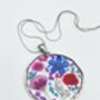 Statement Necklace With Multicolour Flowers In Silver, thumbnail 2 of 12