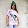 Christmas Cheer Women's Varsity T Shirt In Pink, thumbnail 2 of 4