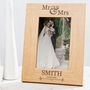 Personalised Mr And Mrs Wedding Photo Frame, thumbnail 1 of 7